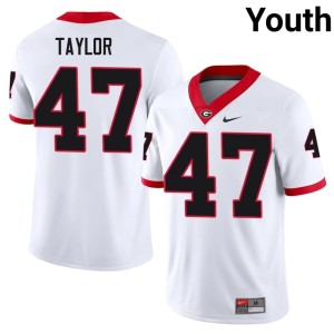 Youth High School White #47 Dawgs Will Taylor Jerseys 703220-566
