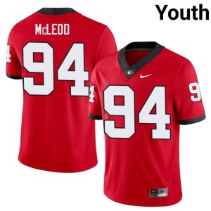 Youth Bulldog Nation Red #94 Xzavier McLeod NCAA Jerseys 709429-244