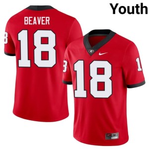 Youth NCAA Bryson Beaver #18 Dawgs Red Jerseys 872245-393