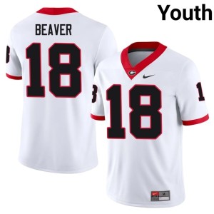 Youth 2026-27 Georgia Bulldogs White #18 Bryson Beaver Jersey 319838-711