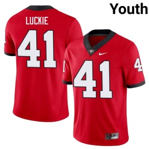 Youth #41 Carter Luckie Official Red Georgia Bulldogs Jersey 487234-737