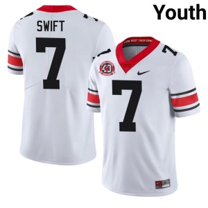 Youth #7 D'Andre Swift 1980 National Champions 40th Anniversary Alumni White University of Georgia Jerseys 778915-739