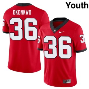 Youth Red Embroidery Daniel Okonkwo #36 Damn Good Dawgs Jersey 990333-244