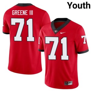 Youth #71 University University of Georgia Earnest Greene III Red Jerseys 372174-844