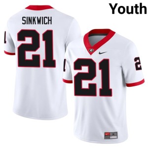Youth Frank Sinkwich #21 White DGDs Replica Jersey 363620-982