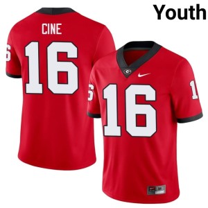 Youth Red #16 Go Dawgs College Lewis Cine Jersey 320007-615
