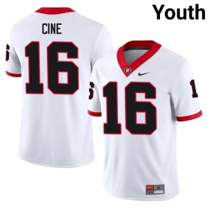 Youth #16 White Lewis Cine 2026-27 Georgia Bulldogs Jerseys 915332-854