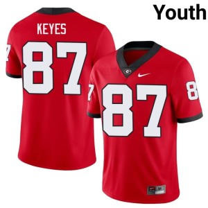 Youth UGA Bulldogs Lincoln Keyes Game #87 Red Jerseys 328766-301