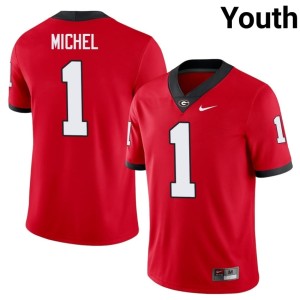Youth Red #1 Sony Michel 2026 UGA Bulldogs Jerseys 677903-821