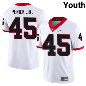Youth #45 Georgia Bulldogs Football Terrence Penick Jr. White Jersey 715062-237