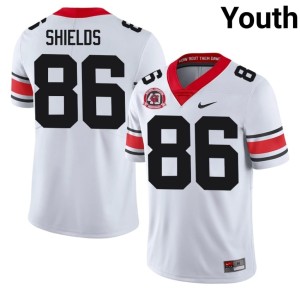 Youth 1980 National Champions 40th Anniversary University Georgia Bulldogs Tre Shields White #86 Jersey 373557-496