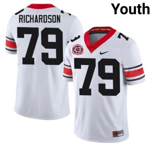 Youth Embroidery #79 1980 National Champions 40th Anniversary TyQuez Richardson Georgia Bulldogs White Jersey 212398-793