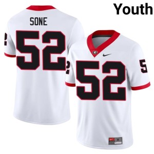 Youth Valdin Sone NCAA #52 White UGA Jersey 577591-198