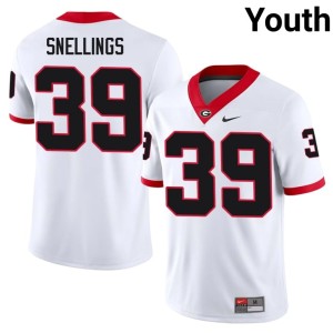 Youth White Will Snellings Dawgs #39 University Jerseys 468962-570