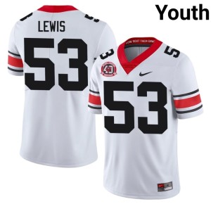 Youth White University of Georgia Bulldogs #53 1980 National Champions 40th Anniversary Embroidery Zach Lewis Jersey 588761-572