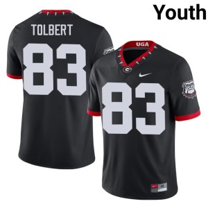 Youth University of Georgia Bulldogs Black Mascot 100th Anniversary Brody Tolbert Player #83 Jersey 129811-362
