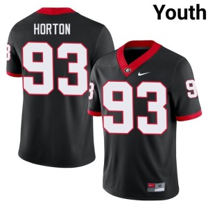 Youth #93 College UGA Black Carter Horton Jerseys 147099-620