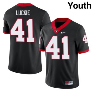 Youth University of Georgia Black Player #41 Carter Luckie Jersey 281492-414
