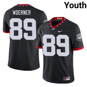 Youth Mascot 100th Anniversary Go Dawgs University Black Charlie Woerner #89 Jerseys 291210-498