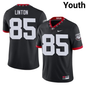 Youth Black Mascot 100th Anniversary Georgia Bulldogs Chase Linton Replica #85 Jerseys 788498-847