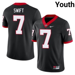 Youth Black Stitched UGA #7 D'Andre Swift Jersey 453987-612