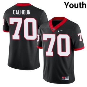 Youth Black #70 Daniel Calhoun College UGA Jersey 239160-322