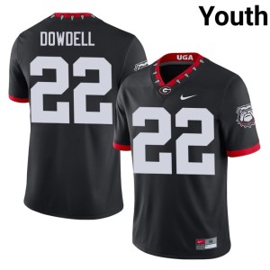 Youth Dante Dowdell #22 UGA Stitched Mascot 100th Anniversary Black Jerseys 184899-497