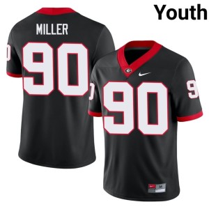 Youth Black University of Georgia Bulldogs University Drew Miller #90 Jersey 457638-212