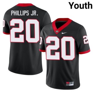 Youth Dwight Phillips Jr. #20 Black Official University of Georgia Bulldogs Jersey 944105-961