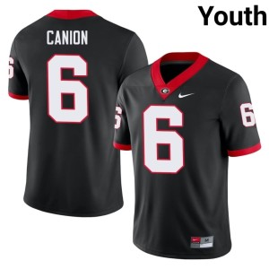 Youth Player Isiah Canion Black #6 UGA Bulldogs Jersey 721589-765