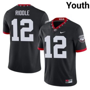 Youth 2026 Black Mascot 100th Anniversary Georgia Bulldogs #12 Ja'Marley Riddle Jerseys 107632-869