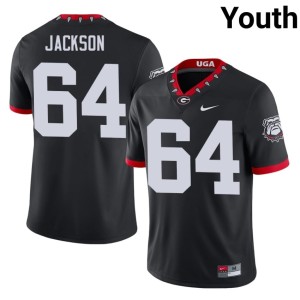 Youth Black Mascot 100th Anniversary University of Georgia Bulldogs NCAA #64 Jahzare Jackson Jerseys 594187-178