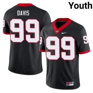 Youth #99 Jordan Davis NCAA Black University of Georgia Jersey 831141-658