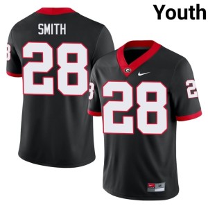 Youth UGA Jordan Smith Black #28 Replica Jerseys 408150-425