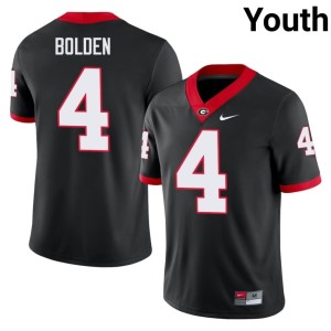 Youth NCAA #4 KJ Bolden UGA Bulldogs Black Jersey 672492-696