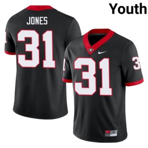 Youth #31 UGA Bulldogs Black Kyron Jones Limited Jerseys 500513-151