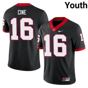Youth NCAA Lewis Cine University of Georgia #16 Black Jersey 628216-183
