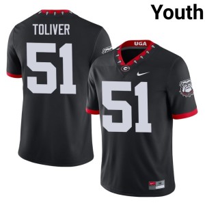 Youth Dawgs Black Mascot 100th Anniversary #51 Malachi Toliver University Jerseys 508910-730