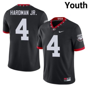 Youth Mascot 100th Anniversary #4 Georgia Mecole Hardman Jr. Black Official Jerseys 185383-497