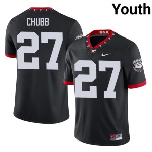 Youth Limited Dawgs Nick Chubb Black #27 Mascot 100th Anniversary Jersey 627091-555