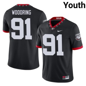 Youth University Mascot 100th Anniversary Black #91 Georgia Peyton Woodring Jersey 710881-168