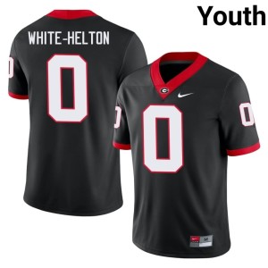 Youth Bulldog Nation Black High School #0 Sacovie White-Helton Jersey 151552-947