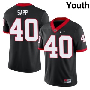 Youth College Theron Sapp Black #40 University of Georgia Jerseys 368579-439