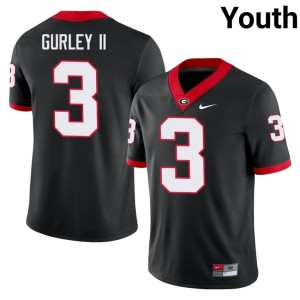 Youth #3 Player Black Todd Gurley II University of Georgia Jersey 423137-376