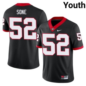 Youth #52 Valdin Sone High School Black Georgia Jerseys 553212-138