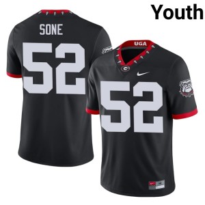 Youth Go Dawgs #52 Valdin Sone Black Mascot 100th Anniversary University Jerseys 293724-821