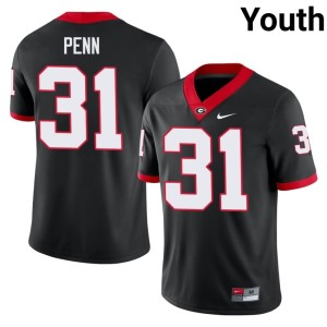 Youth Georgia Bulldogs #31 Wade Penn Black Game Jerseys 972707-380
