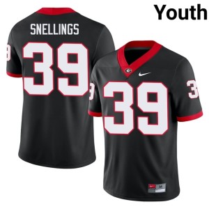 Youth Go Dawgs Black Will Snellings Embroidery #39 Jersey 490925-779
