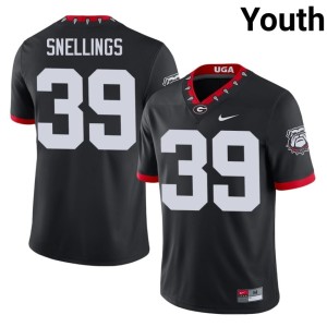 Youth 2026 Mascot 100th Anniversary UGA Black #39 Will Snellings Jersey 500741-556