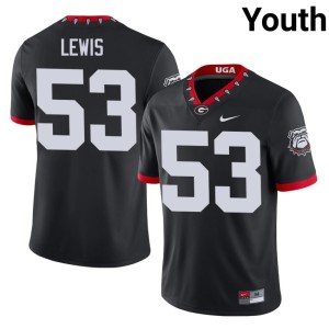 Youth Mascot 100th Anniversary #53 Black Football DGDs Zach Lewis Jersey 323248-806